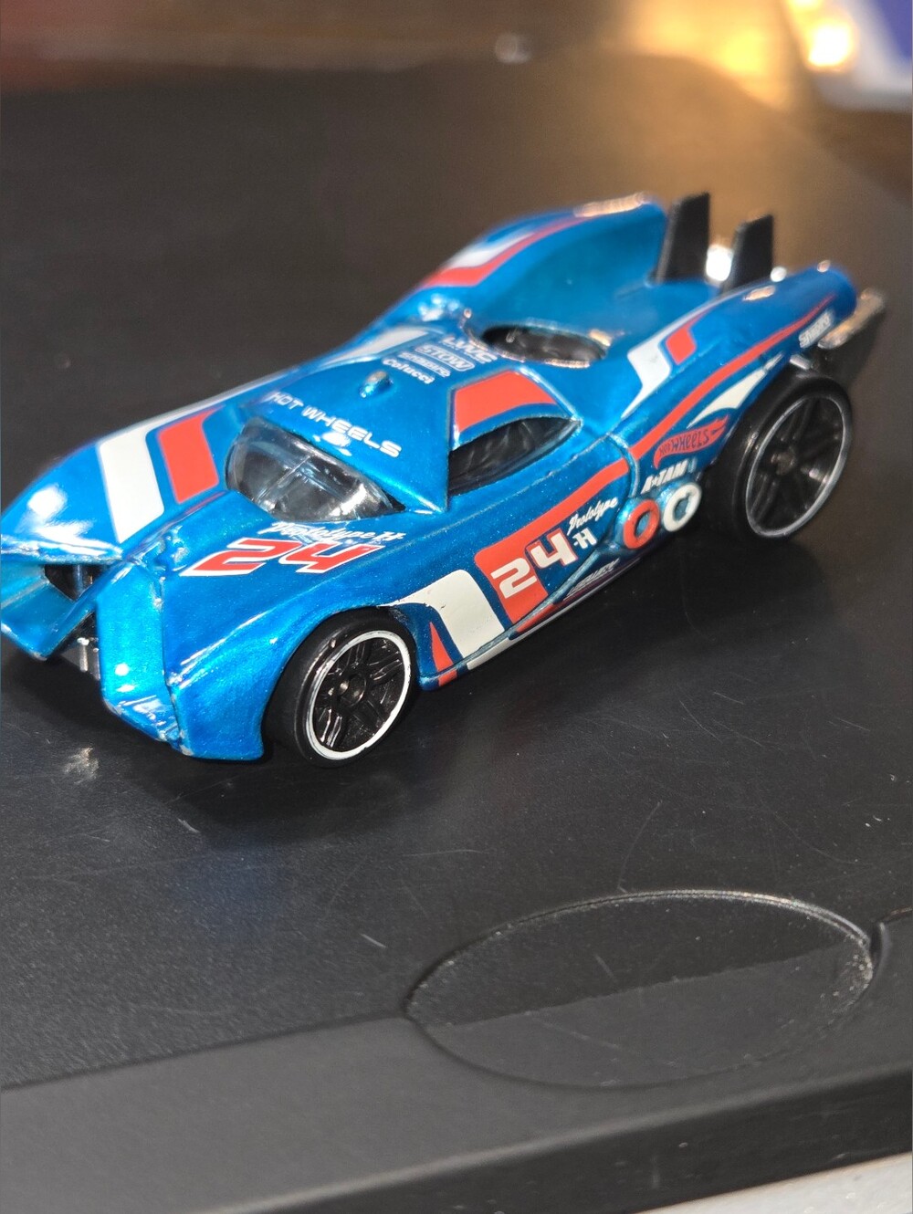 2007 Mattel Hotwheels 1186 Prototype H 24 1/64 Diecast Car Toy metallic blue - Picture 13 of 16